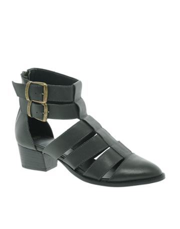 Asos Anticipate Leather Cut Out Ankle Boots