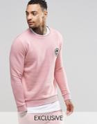 Hype Sweatshirt With Crest Logo - Pink