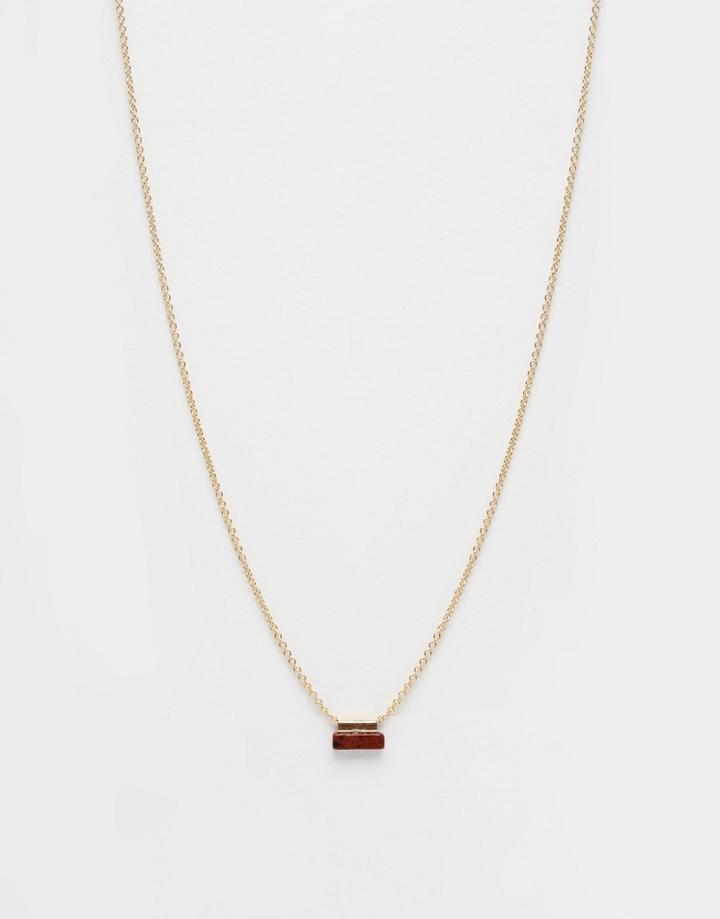 Asos Precious Bar Necklace - Pink