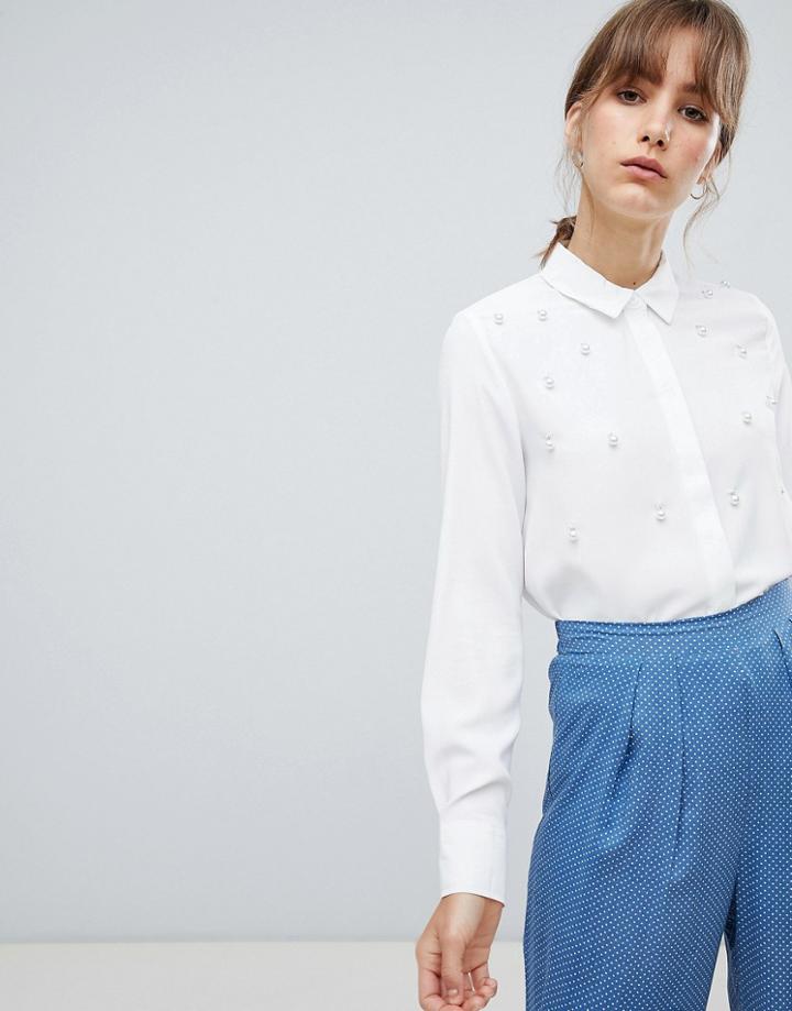 Unique 21 Detailed Long Sleeve Shirt - White