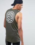 Friend Or Faux Stokes Back Print Sleeveless T-shirt Tank - Green