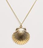 Designb London Oversized Shell Necklace - Gold