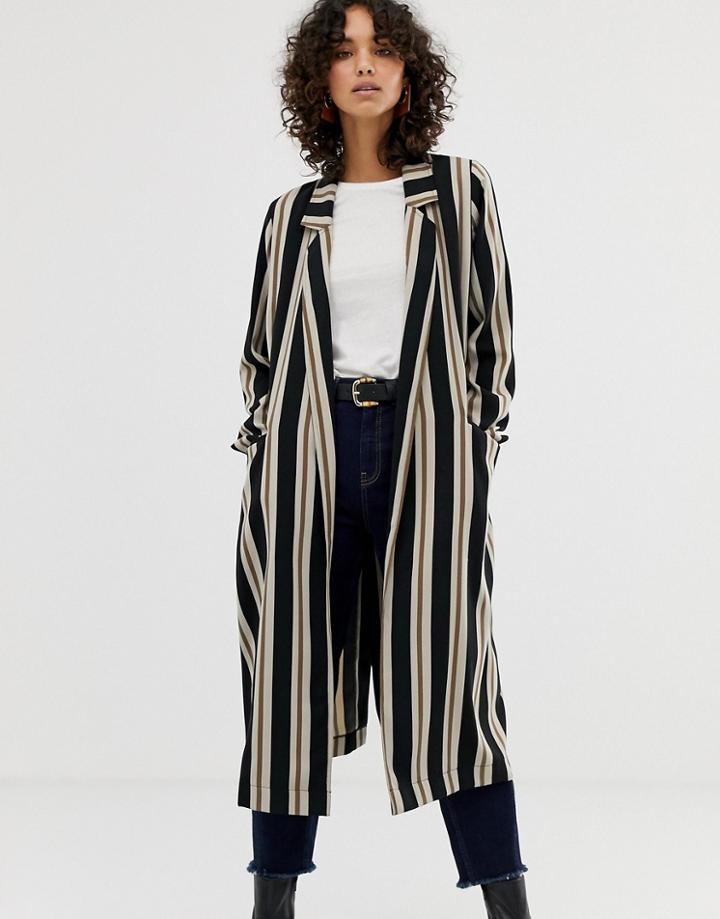 Asos Design Stripe Duster Coat-multi