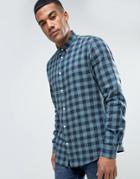 Solid Checked Flannel Shirt In Regular Fit - Green