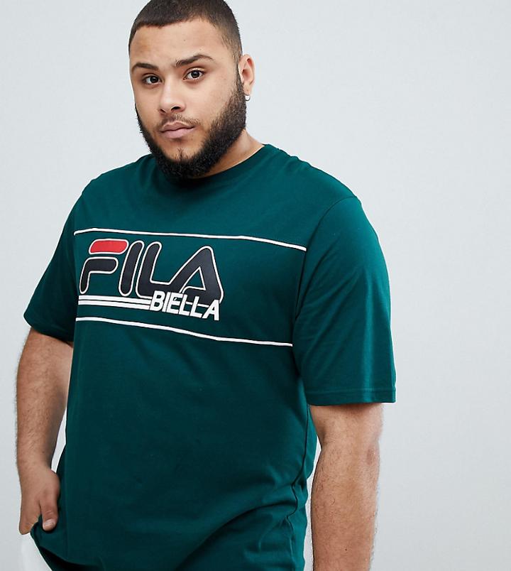 Fila T-shirt With Retro Panel Logo In Green - Green