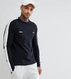 Ellesse Muscle Fit Long Sleeve T-shirt With Taping In Black Exclusive To Asos - Black