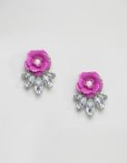 Asos Pink Flower Stud Earrings - Pink