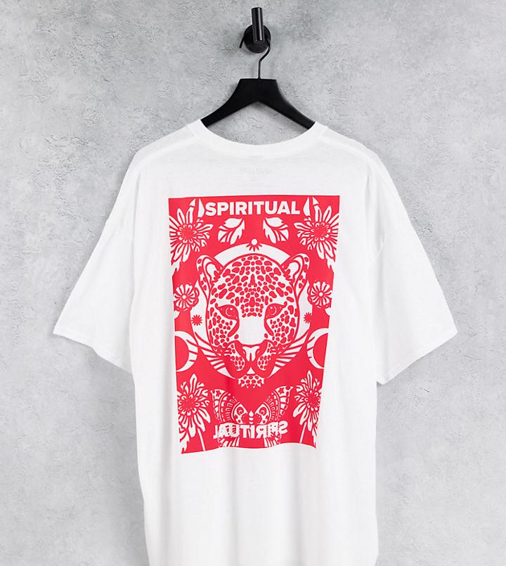 Hnr Ldn Plus Spiritual Backprint Oversized T-shirt-white