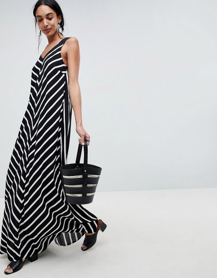 B.young Chevron Maxi Dress - Black