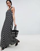B.young Chevron Maxi Dress - Black