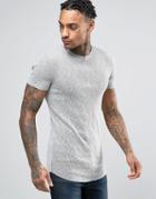 Asos Muscle T-shirt In Textured Rib - Gray