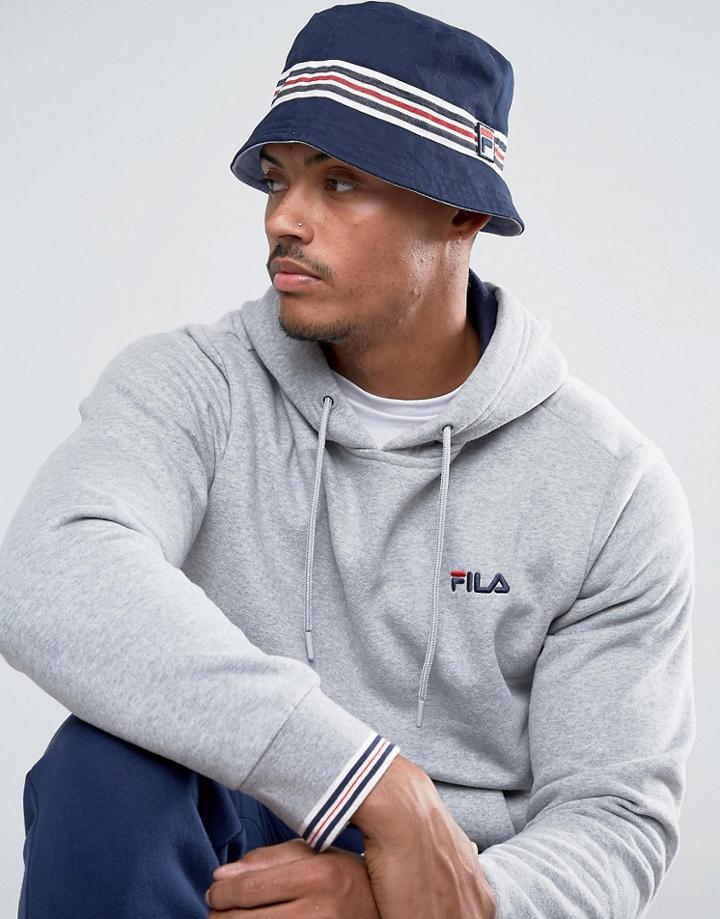 Fila Vintage Legion Bucket Hat In Navy - Navy