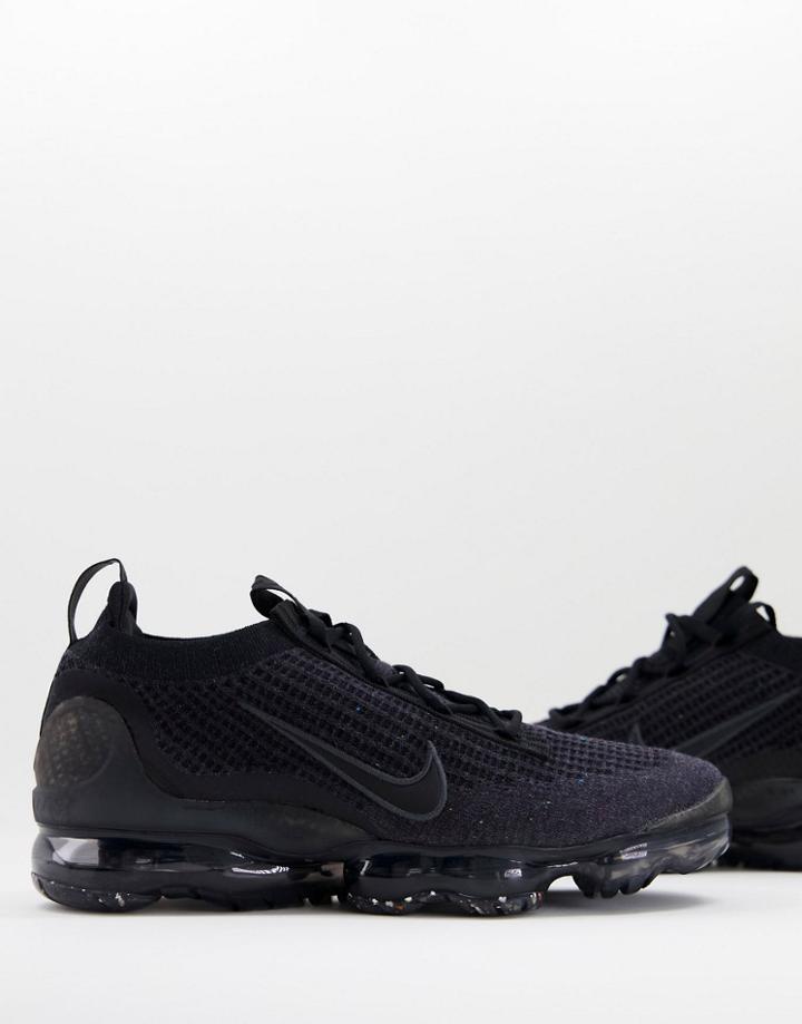 Nike Vapormax 2021 Flyknit Sneakers In Triple Black