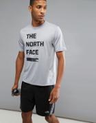 The North Face Mountain Athletics Reaxion Amp Running T-shirt Front Print In Gray/black - Gray