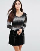 Pussycat London Sweater In Tie Dye With Stud Detail - Black