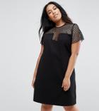 Elvi Fish Net Dress - Black