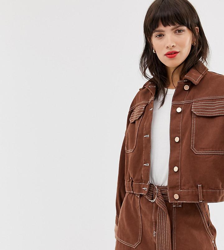 River Island Utility Jacket In Brown - Tan