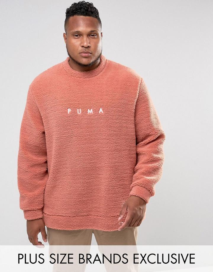 Puma Plus Borg Sweat In Pink Exclusive To Asos 57658102 - Pink