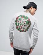 Friend Or Faux Camo Print Sweater - Gray