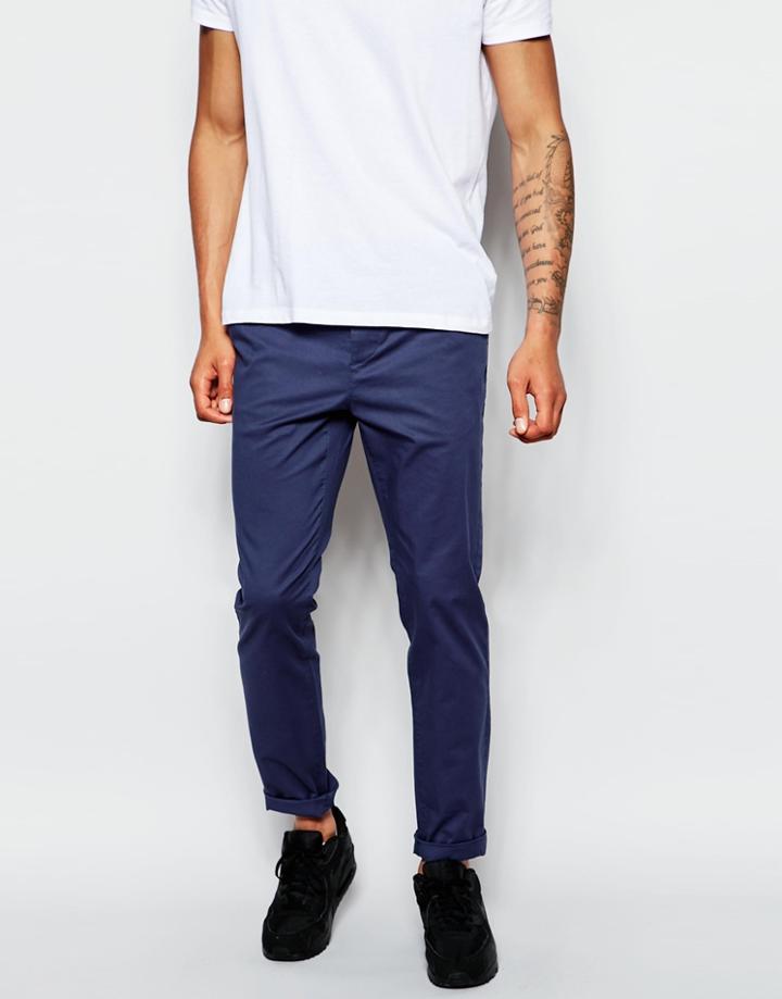 Asos Slim Chinos In Petrol Blue - Petrol