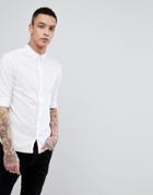 Allsaints Short Sleeve Shirt In White With Logo - White