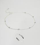 Asos Design Pack Of 2 Sterling Silver Anklet And Toe Ring In Dot Dash Design In Silver - Silver