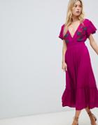 Cleobella Capri Embroidered Maxi Dress - Pink