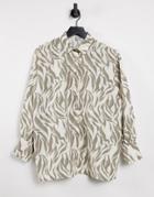 Pretty Lavish Otis Button Up Shirt In Zebra Print-multi