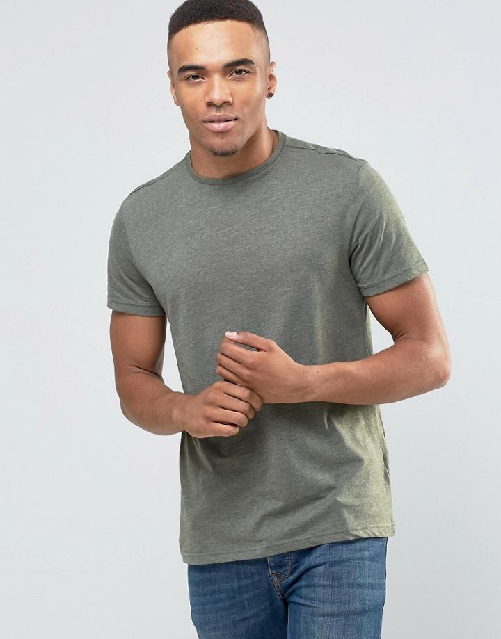 New Look Crew Neck T-shirt In Khaki - Green
