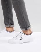 Fred Perry Kendrick Tipped Cuff Canvas Sneakers In White - White