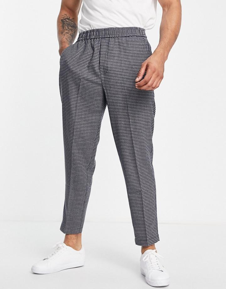 Harry Brown Smart Pants In Blue Plaid-navy