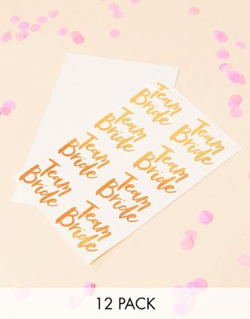 Ginger Ray Rose Gold Team Bride Temporary Tattoos X12 - Multi