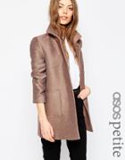 Asos Petite Car Coat With Texture - Mink