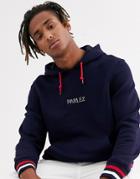 Parlez Wake Embroidered Hoodie In Navy