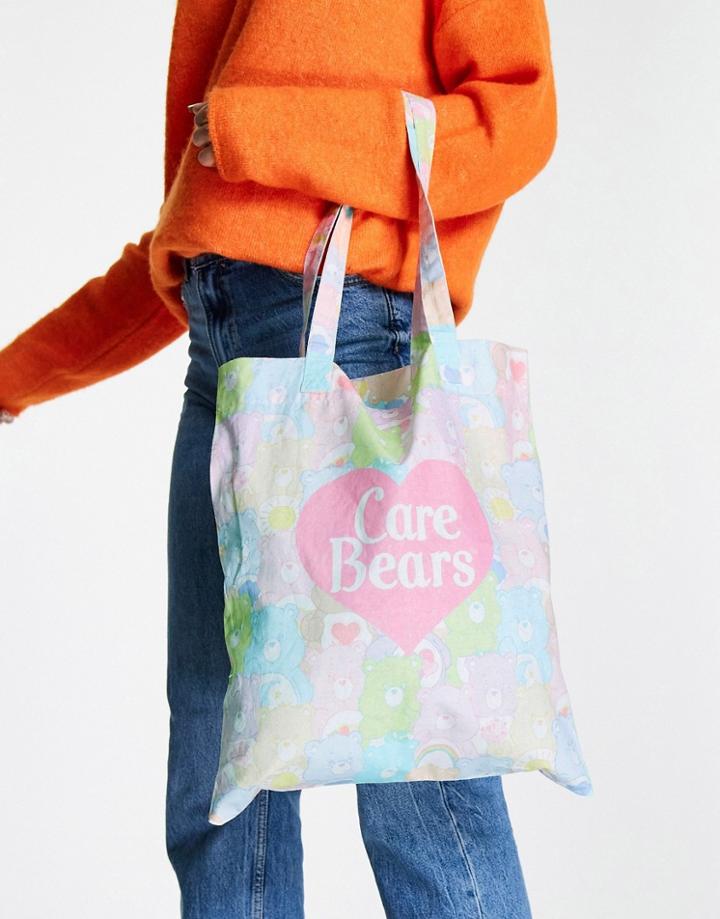Asos Design Care Bears Shopper In Multi Color Print