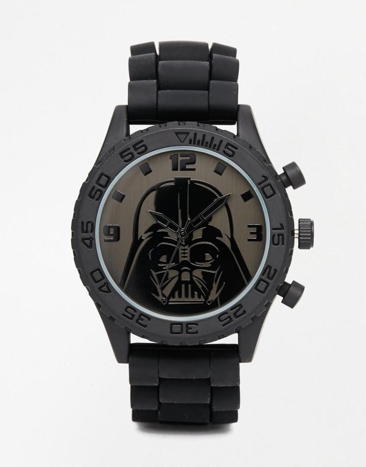 Asos Star Wars Watch With Darth Vadar In Black - Black