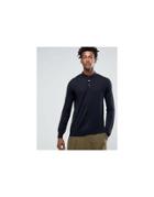 Kiomi Knitted Polo Shirt With Long Sleeves - Navy