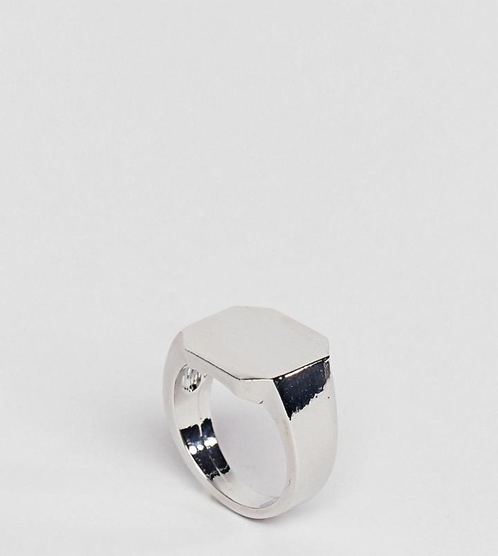 Designb London Classic Silver Signet Ring - Silver