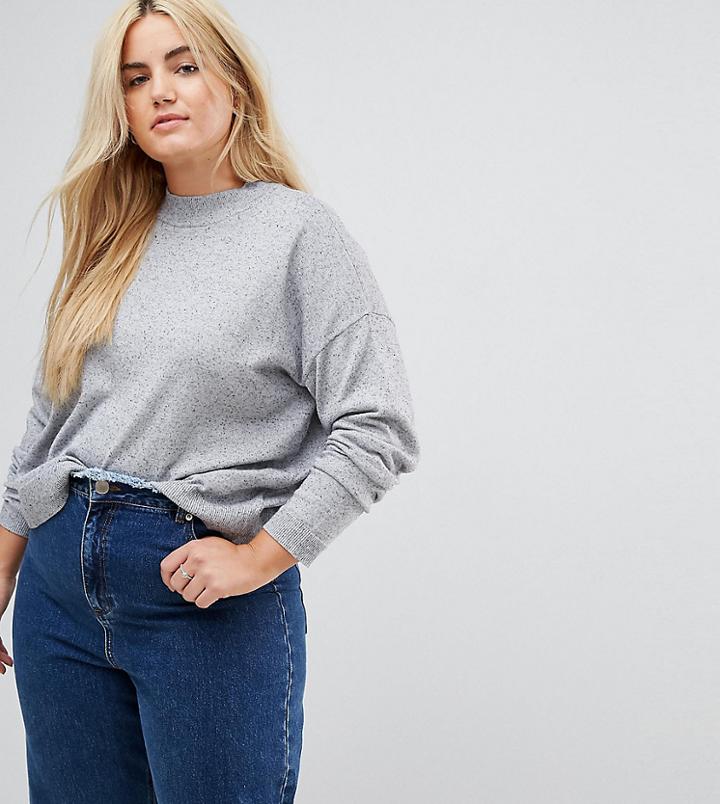 Asos Curve Sweater In Silk Blend - Gray