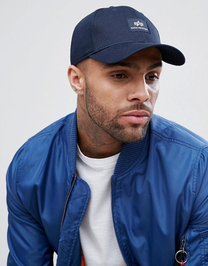 Alpha Industries X-fit Logo Baseball Cap In Navy - Navy
