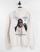 Asos Design Oversized Hoodie With Biggie Smalls Graphic Print In Gray-grey