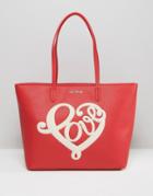 Love Moschino Slogan Shopper Bag - Red