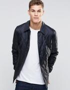 Asos Quilted Jacket In Ripstop Fabric In Black - Black