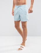 Tommy Hilfiger Swim Shorts Swirly 2 Tone Print In Aqua - Blue