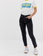 Pull & Bear Comfort Stretch Mom Jean In Black - Black