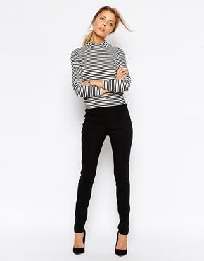 Asos High Waist Pants In Skinny Fit - Black