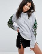 Ragyard Festival Peacock Sweatshirt - Gray