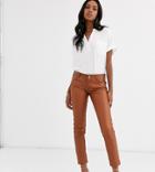 Lab Leather Skinny Fit Pants-brown