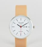 Reclaimed Vintage Inspired Date Leather Watch In Tan Exclusive To Asos - Tan