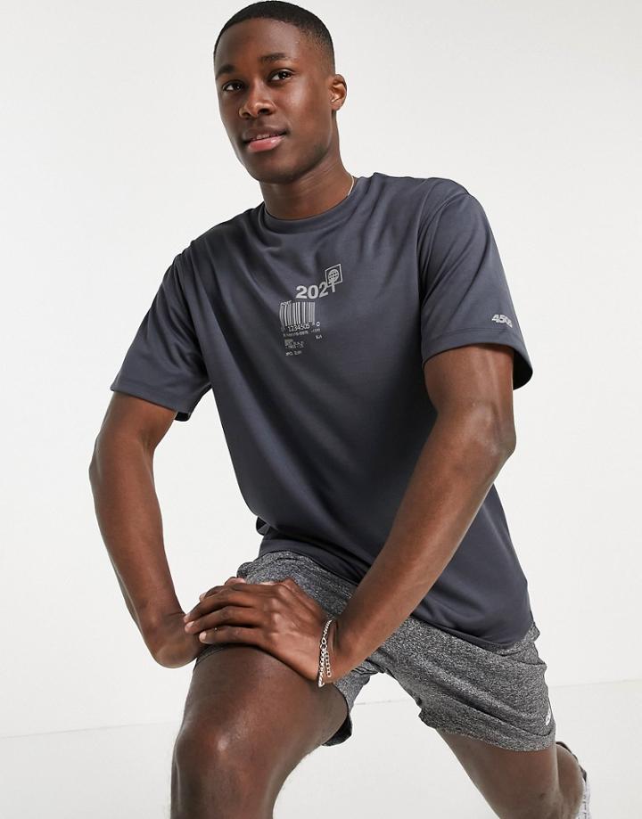 Asos 4505 Easy Fit Training T-shirt With Reflective Print-grey